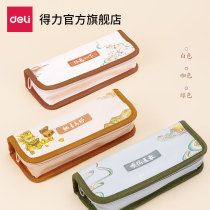 Able Student Pen Bag Large Capacity Country Tide Case Pencil Eraser pencil eraser containing bag Three-45 6th grade Lead pencil case junior high school students with stationery bag 66916