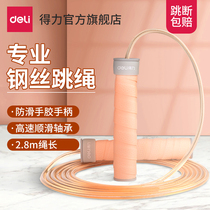 Deli weight-bearing steel wire skipping rope weight loss Fat-burning slimming Special students for the college entrance examination Non-slip non-knotted professional rope