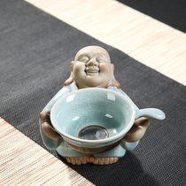 Gothic kiln tea leak tea filter bucket ceramic handmade creative personality monk filter kung fu tea set tea ceremony accessories