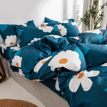 Net red cotton four-piece cotton bed bed bed sheet Norse simple small fresh quilt cover 18 bed hat 4-piece set