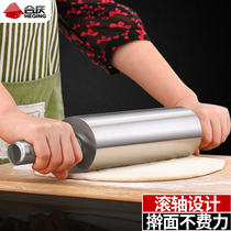 Dumpling skin rolling pin artifact stainless steel household large rolling stick to the noodle Stick Roller roller walking hammer Rod skin pressure stick