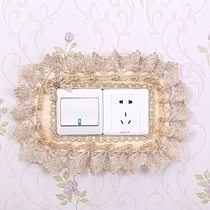 Switch protective cover Fabric lace Living room bedroom simple household electrical decoration Wedding room wall sticker Switch sticker