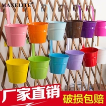 Storage hanging bucket hanging bucket small iron storage bucket flower pot bathroom wall storage hanging bucket small iron storage bucket