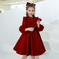 Childrens dress Princess dress puffy gauze girls piano performance flower children small host evening dress birthday foreign atmosphere