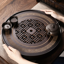 Tea tray home simple tea tray living room tea set small tea table small water storage tea sea round dry brew table