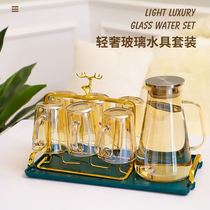 Light Extravagant Water Cup Suit Home Cups Family Glass Cups Drinking Water With Handle High Level Sensation Living Room Hospitality Cup Furniture