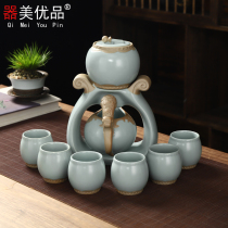 Master Chen Quangui Ru Kiln automatic tea set Lazy man can raise open piece tea maker Household Kung Fu tea set gift box