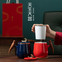 Natural large magpie cup Ceramic mug Office cup Couple cup Wedding gift gift box custom logo