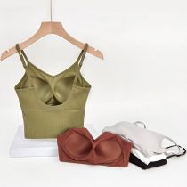 U-shaped beauty back pure cotton underwear womens summer net red explosion camisole bra small chest gathered on the moving bra