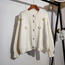 Hong Kong Tide Brand 2021 Short Sweater Cardigan Women Spring and Autumn New Loose Lazy Wind Thickened Original Design