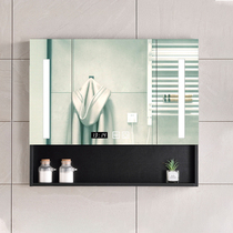  Toilet solid wood mirror cabinet Wall-mounted separate toilet Toilet vanity mirror with shelf storage cabinet