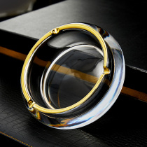 High-grade light luxury crystal glass ashtray home living room office size cigar dish creative personality