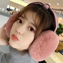 Earmuffs women winter thickened earmuffs hairy hair cold Protection Ear ear wrap ear warm Korean cute folding