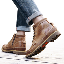 Martin boots leather boots help 2021 Spring and Autumn New zipper high tooling shoes tide boots nan dan xie