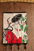 Guizhou Miao batik painting ethnic style bar Inn rice thread shop decorative painting decorative cloth mural painting