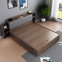 Storage bed 1 8-meter double bed Nordic multi-function storage bed 1 5 modern simple small apartment bedroom high box bed