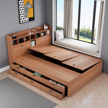 Tatami bed Wardrobe one modern simple high box storage bed Storage bed Small apartment type Tatami bed drawer bed