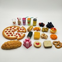 American Girl Emulation Mini Food Model Cream Diy Material Bread Pizza Doll Toy Accessories Pendulum