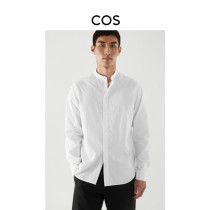 COS mens standard version type collar long sleeve shirt white 2021 Autumn New 1014783001