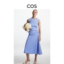 COS womens clothing casual version of fish bones pleats pleasantry dress light blue 2022 summer new product 1084820003