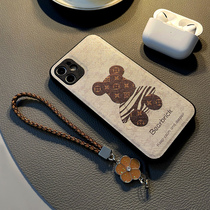 Suitable for Apple 13promax mobile phone case female new iphone13 protective cover leather pattern soft shell 12 Tide brand bear luxury 13Pro All-inclusive anti-drop 12PM Net Red