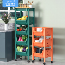 Kitchen shelf floor multi-layer fruit and vegetable basket rack vegetable supplies storage basket storage rack Household Encyclopedia