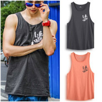Cotton Beach vest men seaside holiday loose sleeveless bamboo cotton T-shirt sweater sports solid color base shirt
