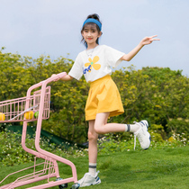 Boomer Girl Net Red Suit 2022 Summer New CUHK Kid Short Sleeve Children Clothing Little Girl Trendy Two Sets