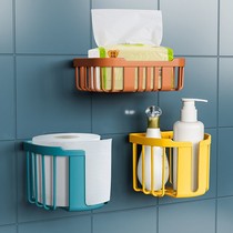 Cheap non-perforated toilet paper rack tissue box wall-mounted bathroom toilet paper rack roll box