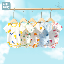 Baby short sleeve bag fart Summer thin Climbing Clothes Triangle Harater Newborn Summer Clothes Sleeping Clothes Baby Conjoined Clothes