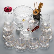 Niu Ren household simple hammer grain heat-resistant glass kung fu tea set Japanese tea cup transparent tea maker