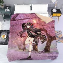 Custom cartoon quilt cover sheets Custom anime student quilt cover Single double pillowcase Male and female children gift dormitory bedding