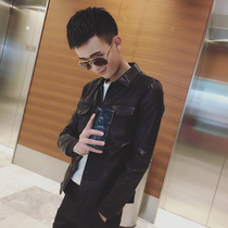 Rich bird 2021 autumn new men slim Korean version of the trend clip to overcome the leather motorcycle baseball suit versatile handsome