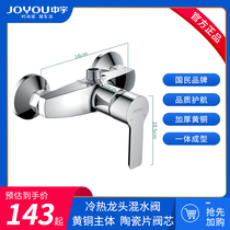 Zhongyu brass single shower shower faucet hot and cold faucet mixing valve toilet rain dark shower faucet