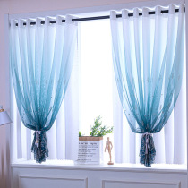 Curtain non-perforated installation shading White 2020 new gauze curtain telescopic rod set bay window balcony yarn