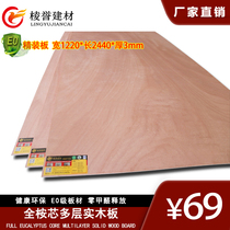 Multi-layer board 3mm environmentally friendly E0 grade plywood all eucalyptus core material plywood triple plywood furniture board solid wood multi-layer board
