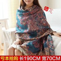 Yunnan Lijiang big scarf womens winter spring and autumn cotton linen thickened warm National Wind air conditioning shawl dual-purpose super long