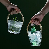Fruit happy bucket creative glass ice bucket bar KTV commercial champagne beer home Net red high value