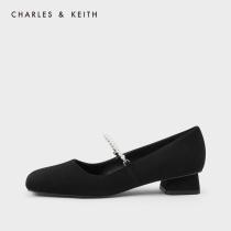 CHARLESKEITH womens shoes CK1-61720062 womens shoes Pearl loop belt trim low heel single shoes