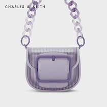  CHARLES&KEITH AUTUMN womens bag CK2-80270686 womens sweet transparent messenger saddle bag