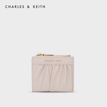 CHARLES & KEITH21 Autumn New CK6-10840324 pleated face Mini Card bag wallet small bag women