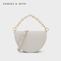 CHARLES & KEITH21 Autumn New CK2-50781558 women oil painting chain portable crossbody saddle bag