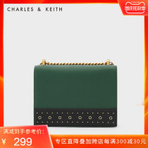 CHARLES & KEITH women bag CK2-80150920-1 women metal rivet chain shoulder bag