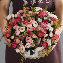 Autumn Leaf Tea Flower Emulation Flower Suit Living Room Furnishing Decoration Fake Flowers Nordic Silk Flower Table Tea Table Dry Flower Pendulum