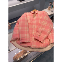 Early autumn 2022 new autumn and winter small fragrance style pink plaid coat womens design sense niche high-end spring and autumn models