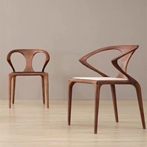 Nordic solid wood genuine leather dining chair designer armchair AVA chair home light lavish seat hotel chair book room chair transfer chair