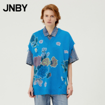 JNBY Jiangnan Burcoat spring sweatshirt wool V collar minimalist printed trendy medium long Machia 5LB851420