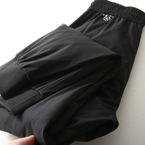 Anti-extreme cold minus 30 ° warm not bloated Winter Men thick elastic casual 90 velvet down pants tide