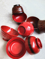 Day-style lacquerware wood bowls natural lacquered wood bowls solid wood micro-flawless wood bowls wood bowls anti-fall rice bowls wood stock clear cabin