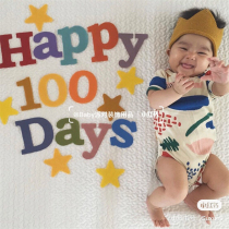 100 DAYS digital aluminum film balloon 100-day arrangement FOREST theme non-woven fabric HAPPY 100 DAYS pull the flag